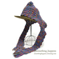 HOME MADE MIX COLOR HAND KNIT HOODED MUFFLER  ...