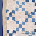 NINE PATCH INDIGO CALICO PATCHWORK QUILT... 202cm/168cm