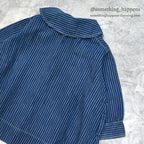 ~1920's ANTIQUE INDIGO STRIPE CALICO KIDS BLOUSE...