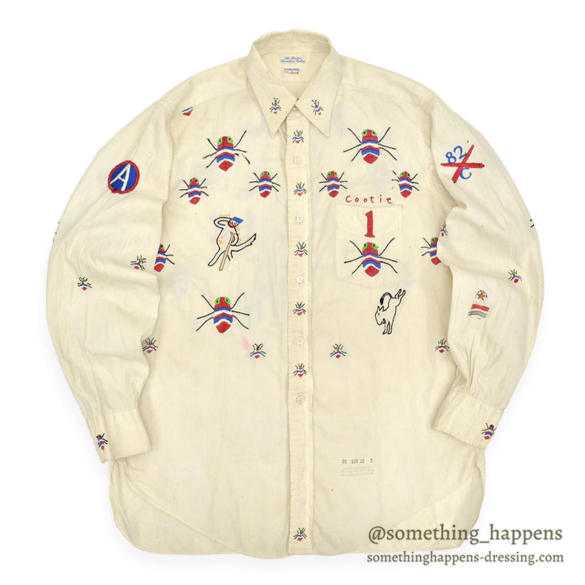 1940's~ THE COLONEL BY MACK MILITARY COOTIE EMBROIDERY SHIRT ... 15