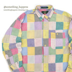 1990's ORVIS CRAZY COLOR PATCHWORK BD L/S SHIRT ... L