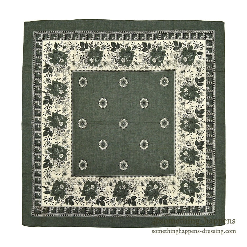 1980's DEADSTOCK BANANA REPUBLIC SAFARI & TRAVEL BANDANA GREEN...