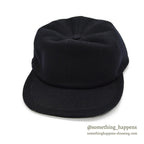 1980's~ LLBEAN ALL BLACK WOOL CAP - MADE IN ITALY - ... L