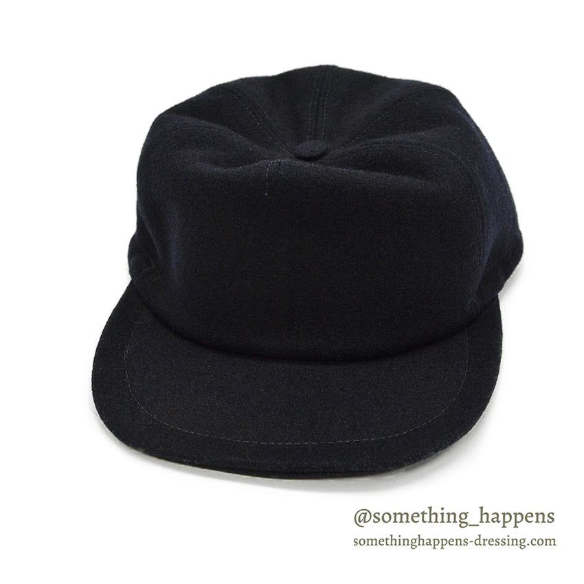 1980's~ LLBEAN ALL BLACK WOOL CAP - MADE IN ITALY - ... L
