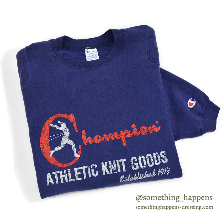 1990's CHAMPION BIG RUNNER PRINT SWEAT SHIRT WITH PATCH...XX-LARGE