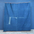 ANTIQUE WILD GOOSE CHASE RED/INDIGO PATCHWORK QUILT... 171cm/171cm