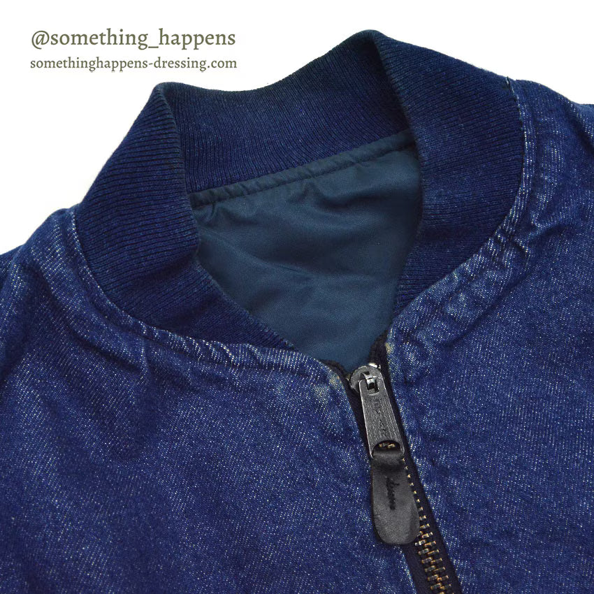 1980's~ HOPE MANUFACTURING, INC. MA-1 DENIM/NYLON FLIGHT JACKET ... L