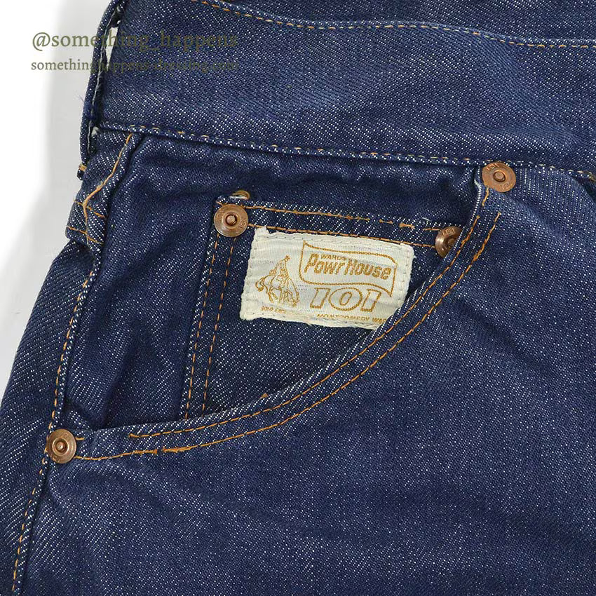 1960's POWR HOUSE MONTGOMERY WARD 101 DENIM PANTS SELVAGE... W34/L29