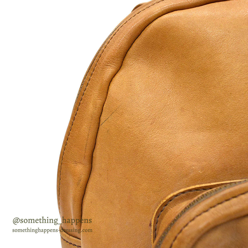 ~1970's BROWN OILED LEATHER BACKPACK...