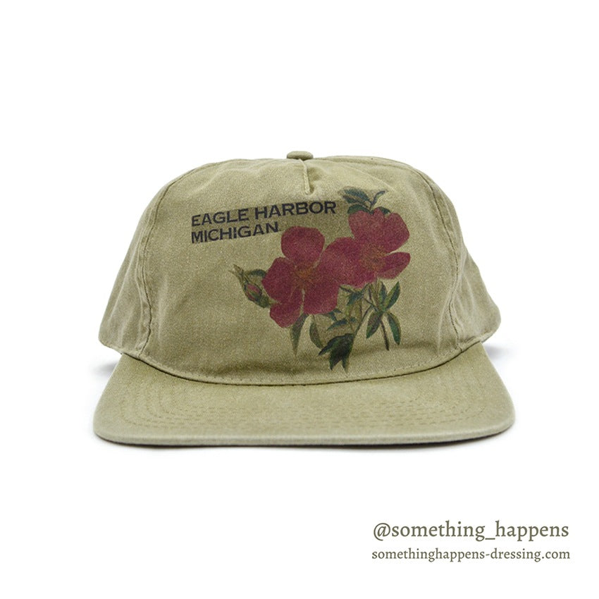 1990's~ EAGLE HARBOR MICHIGAN FLOWER PRINT CAP...