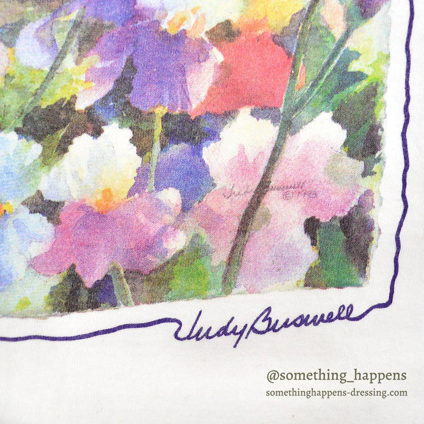 1990's ONEITA JUDY BUSWELL FLOWER ART PRINT T-SHIRT ... XL