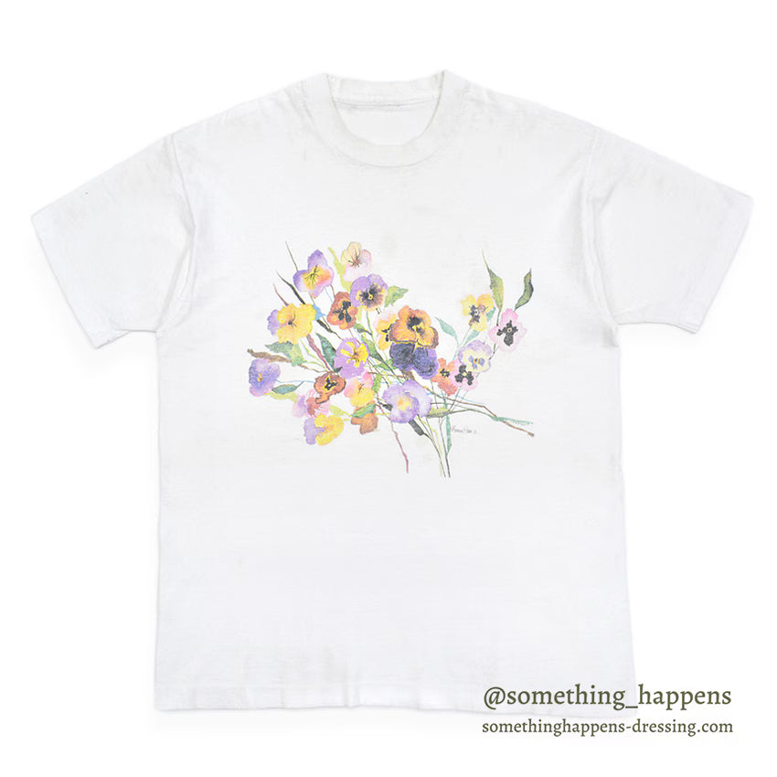 1990's FLOWER ART PRINT T-SHIRT...
