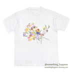1990's FLOWER ART PRINT T-SHIRT...
