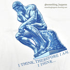 1990s DEADSTOCK HANES The Thinker ART PRINT T-SHIRT ... LARGE