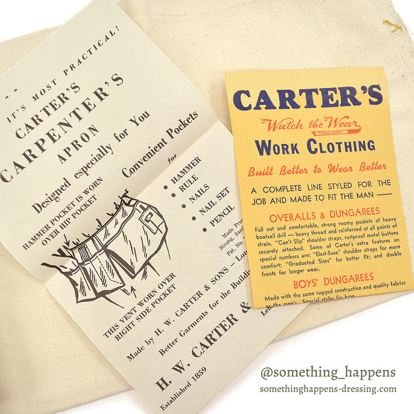1950's DEADSTOCK CARTER'S CANVAS TOOL & NAIL APRON...