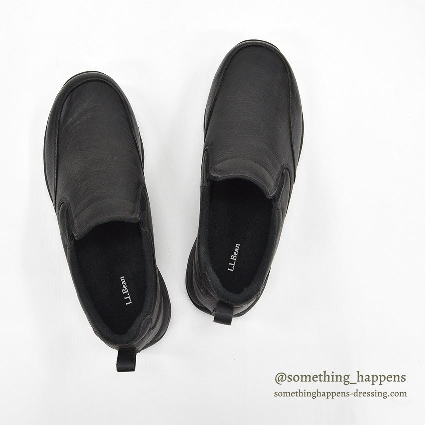 LLBEAN COMFORT BLACK LEATHER MOC SHOES ... 8 MEDIUM