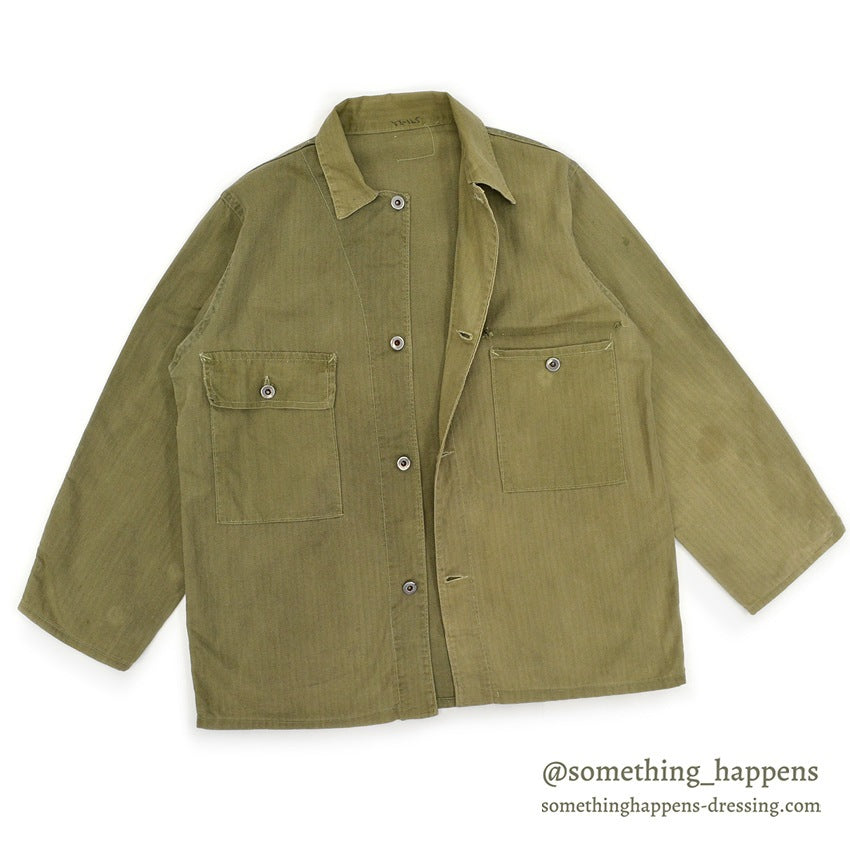 ~1940's METAL BUTTON TWO POCKETS HBT JACKET...