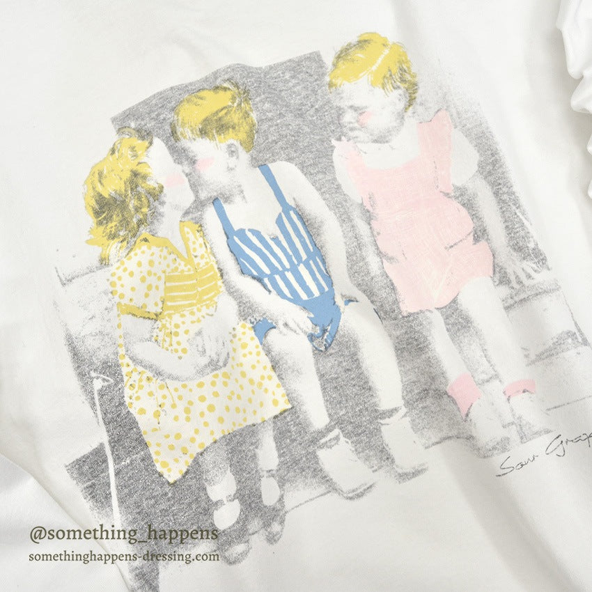 1990's JOLLY PHOTOGRAPH PRINT L/S T-SHIRT...