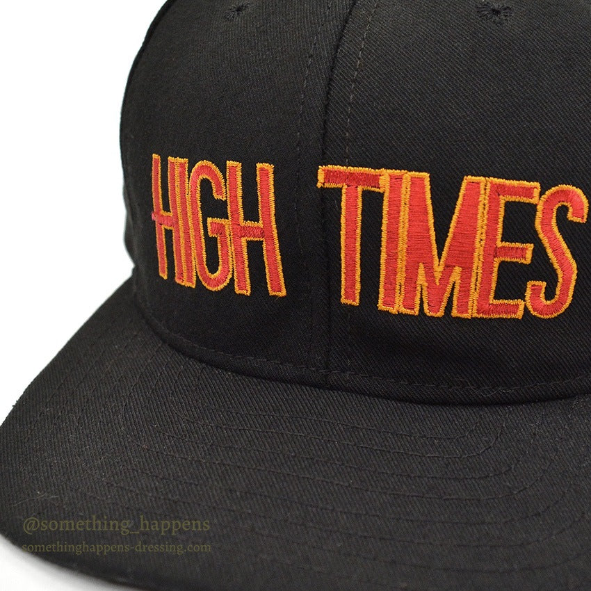 1990's DEADSTOCK HIGH TIMES EMBROIDERY LOGO CAP BLACK...