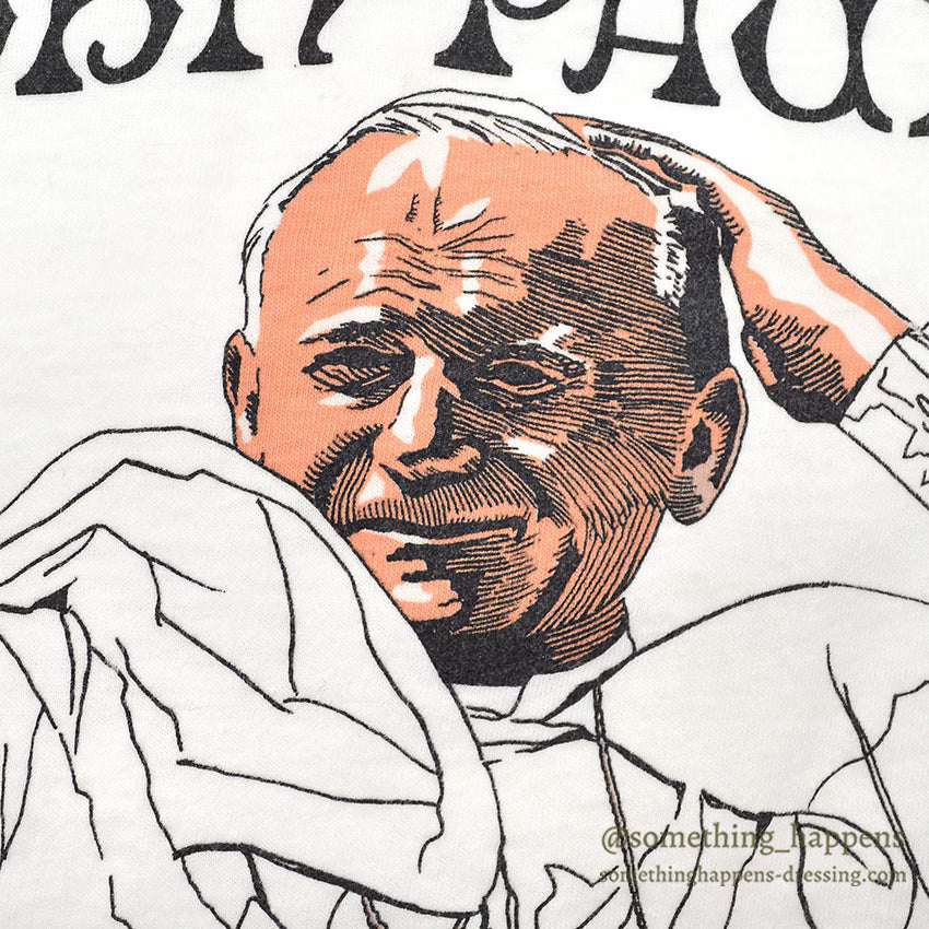 1970's POPE JOHN PAUL II  PRINT T-SHIRT ... LARGE