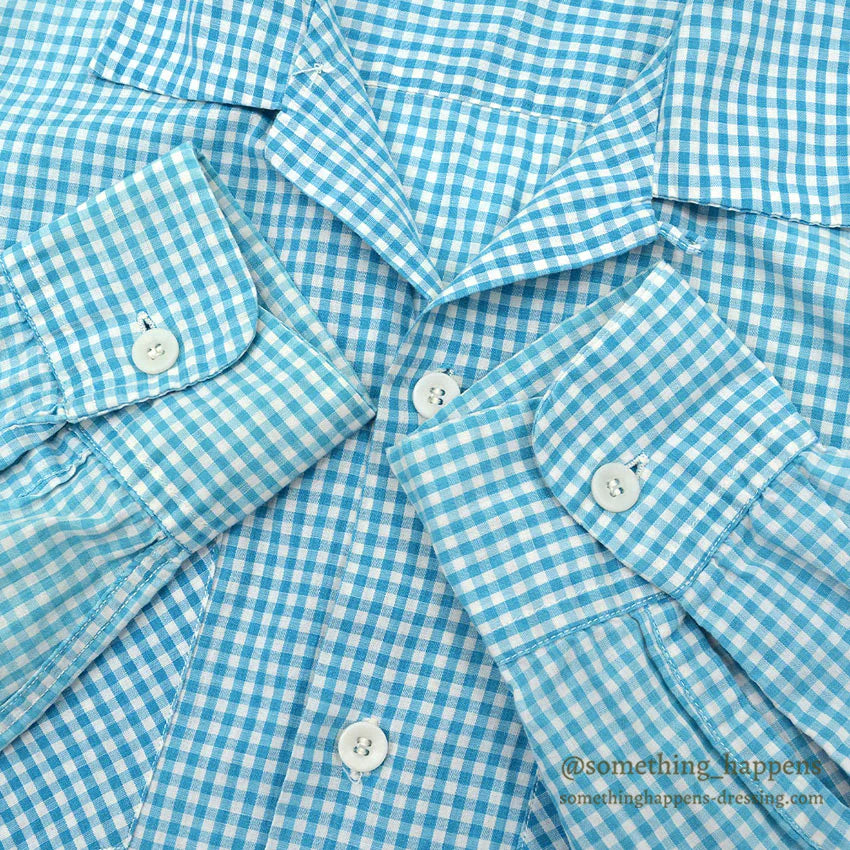 1950's PILGRIM GINGHAM CHECK L/S SHIRT LIGHT BLUE/WHITE ... L