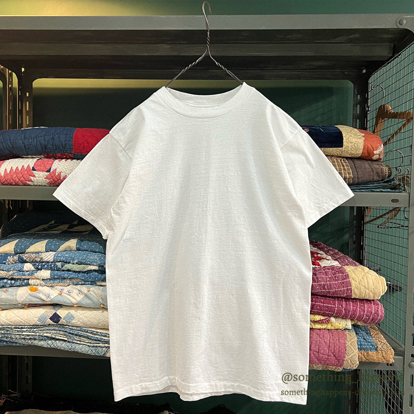 1990's ALORE WHITE BLANK T-SHIRT ONLY ONE WASH...L