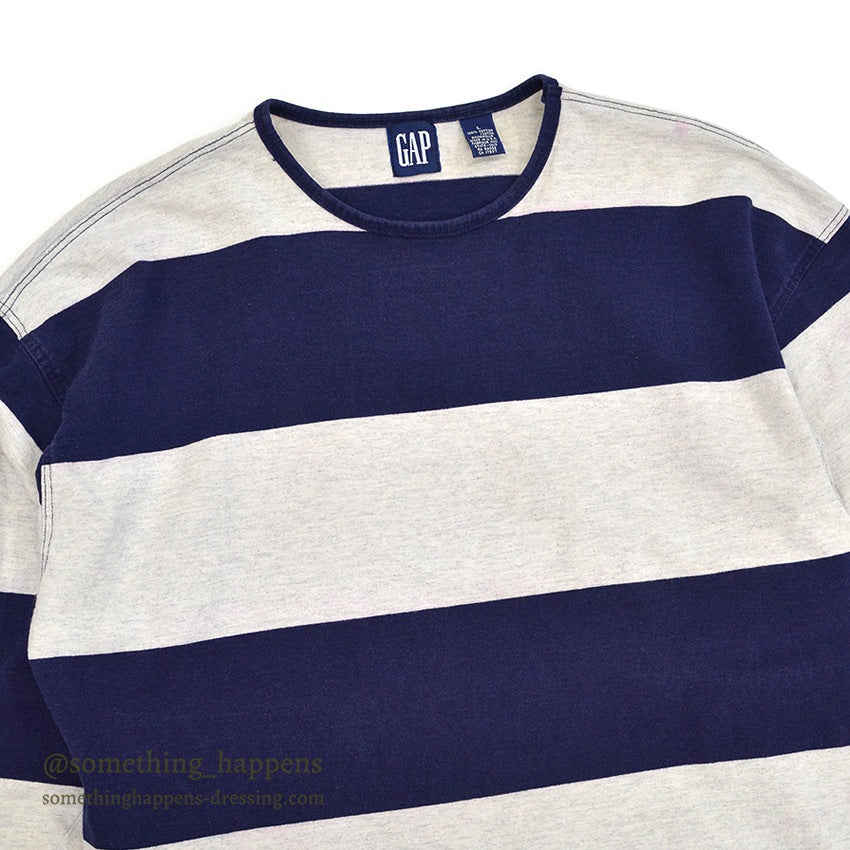 1980's~ GAP WIDE STRIPE COTTON L/S TEE... L