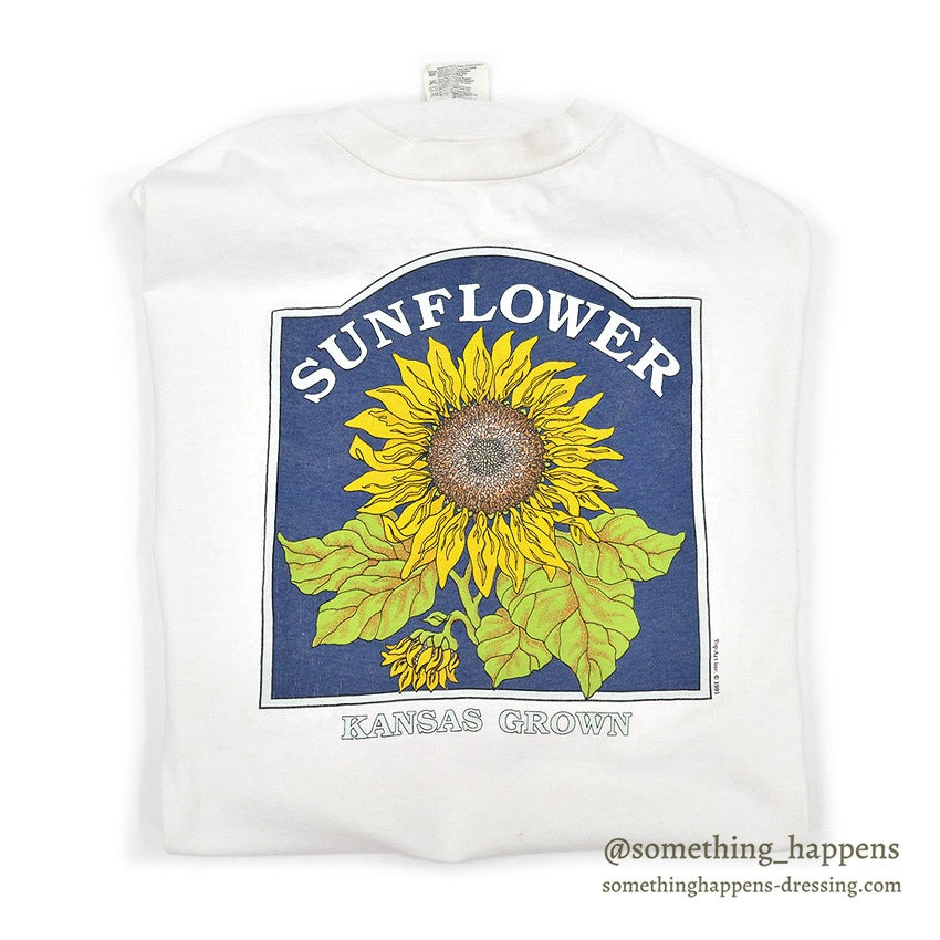 1990's ONEITA SUN FLOWER KANSAS GROWN ART T-SHIRT ... XXL