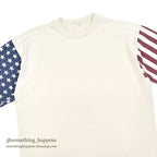 1990's US FLAG SLEEVE PRINT T-SHIRT...