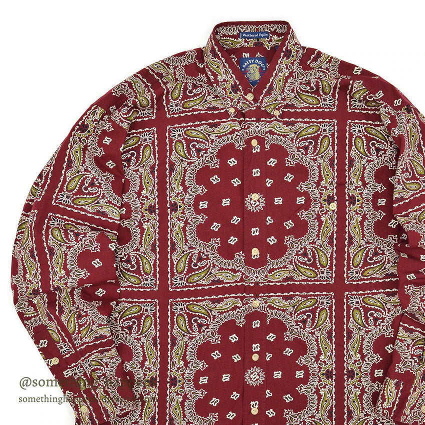 1990's GANT SALTY DOG BANDANA PATTERN B/D SHIRT...M
