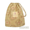 1910's~ WW1 ERA AMERICAN RED CROSS FLORAL FABRIC DITTY BAG...