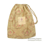 1910's~ WW1 ERA AMERICAN RED CROSS FLORAL FABRIC DITTY BAG...