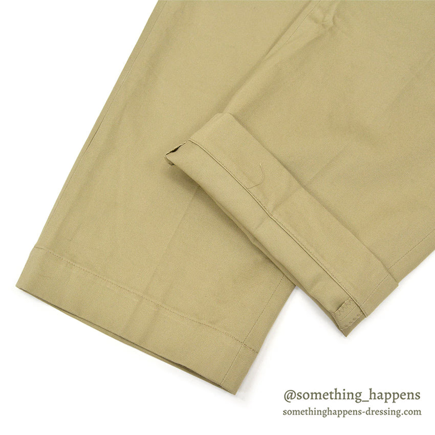 1960's DEADSTOCK USARMY TROUSERS, MEN'S, COTTON KAHKI SHADE-1 ... W33/L29