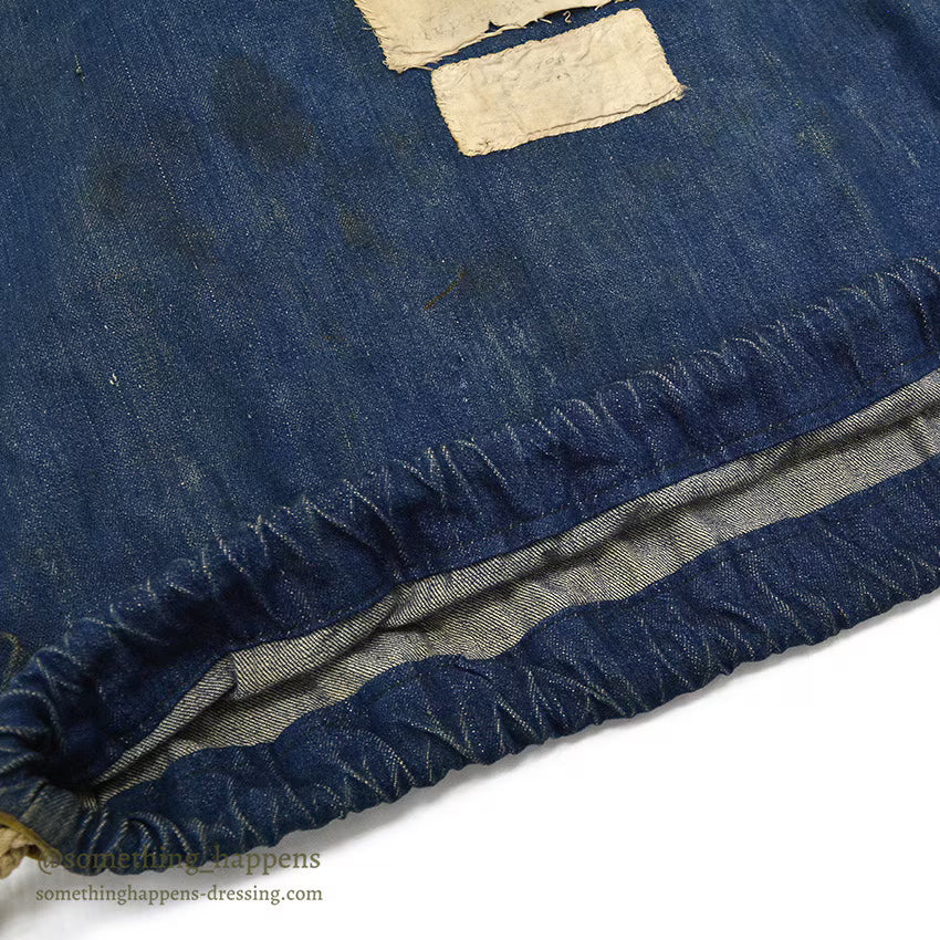 1910's USARMY WW1 ERA BLUE DENIM BARRACKS BAG HAND PAINT...