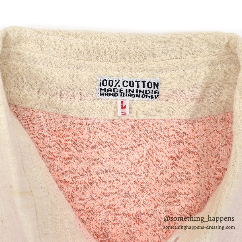 1970's~ INDIA TWO-TONE WESTERN SHIRT... L