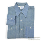 1970's DEADSTOCK OLD KENTUCKY TWO TONE ALL COTTON CHAMBRAY SHIRT... 15
