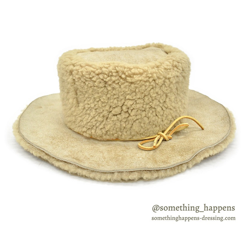 1980's~ BICK HAND MADE SHEARLING HAT...L