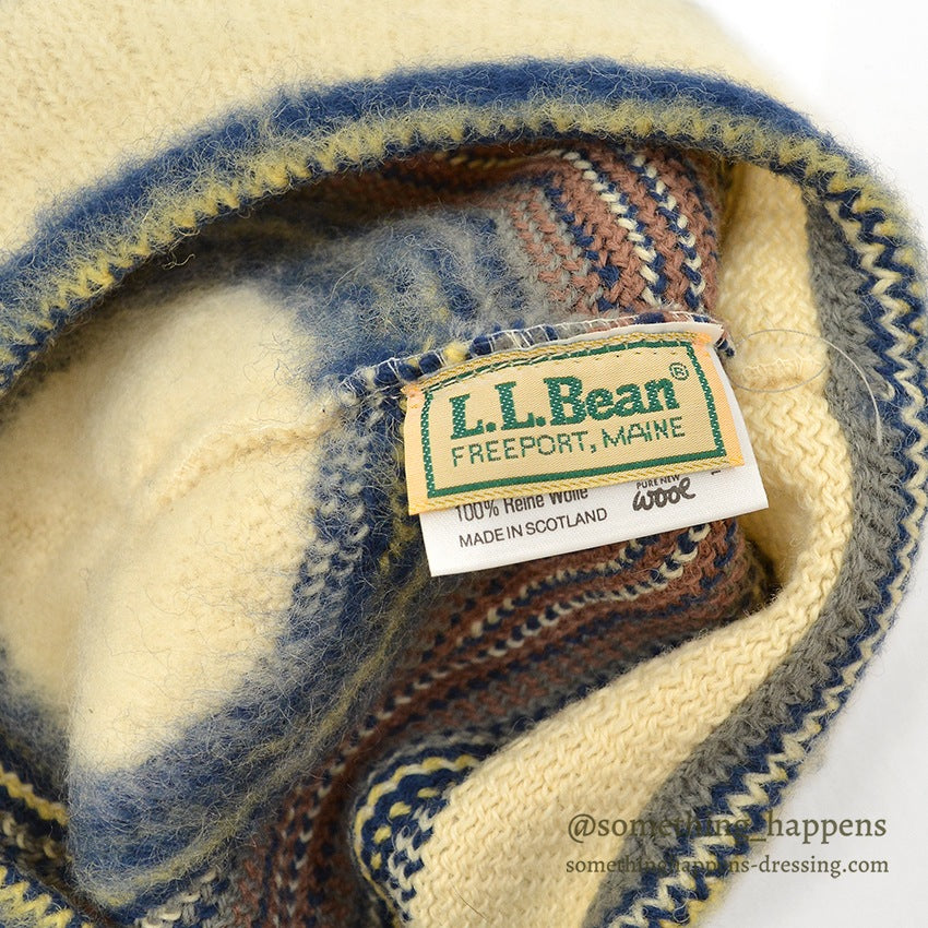 1980's LLBEAN MUTED BLUE STEWART WOOL HAT & WOOL SCARF...