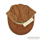1980's DEADSTOCK LLBEAN CHESTNUT LEATHER CAP...L/XL