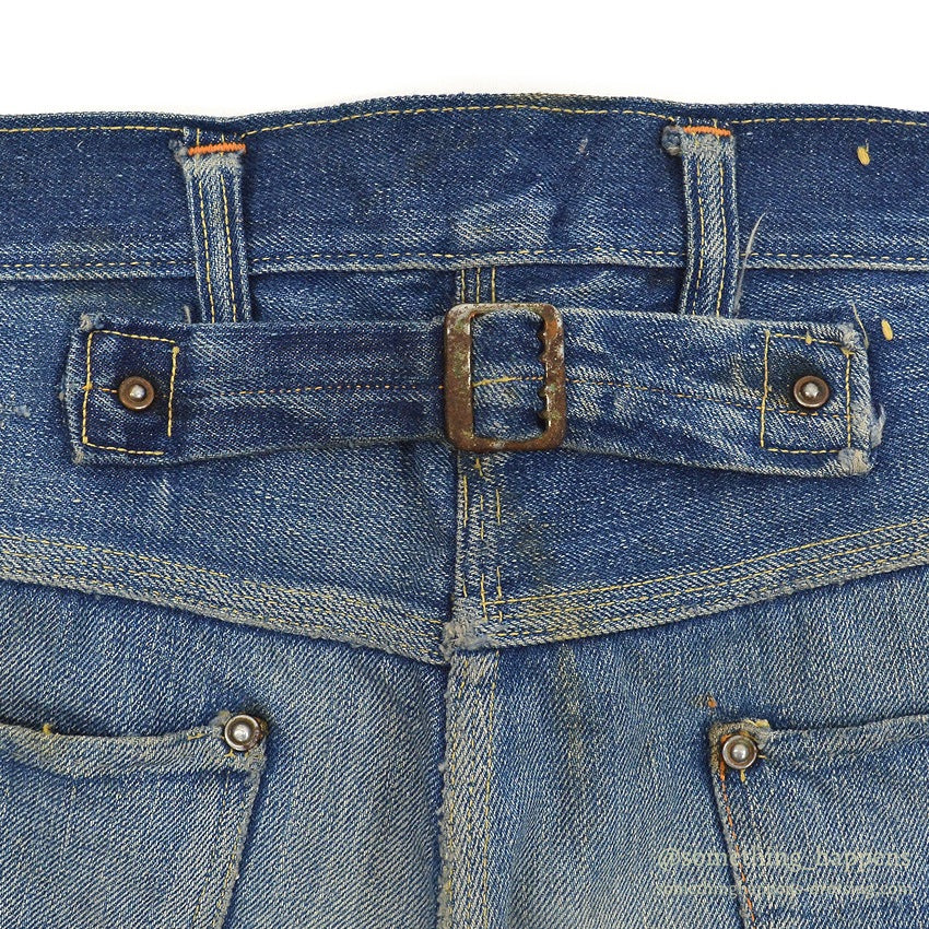 1930's~ UNKNOWN BUCKLE BUCK DENIM PANTS ... W32/L28