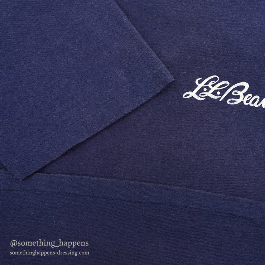 1980s Hanes LL Bean Cursive Logo T-Shirt Faded Navy ... L