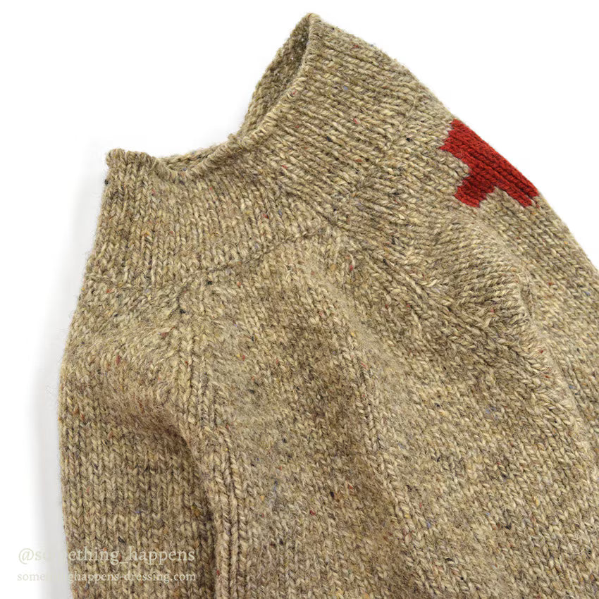 ABERCROMBIE & FITCH RED CROSS WOOL SWEATER LIGHT BROWN ... XL