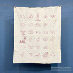 REDWORK HAND EMBROIDERY BABY QUILT... 120cm/107cm