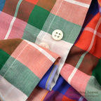~1980's CUZZENS PLAID COTTON DRESS SHIRT MADE IN IATLY 1 ... L