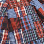 EDDIE BAUER PATCHWORK PLAID FLANNEL SHIRT ... M