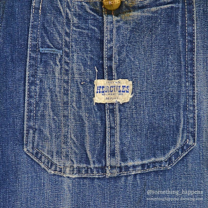 1950's HERCULES DENIM COVERALL GOOD FADED...