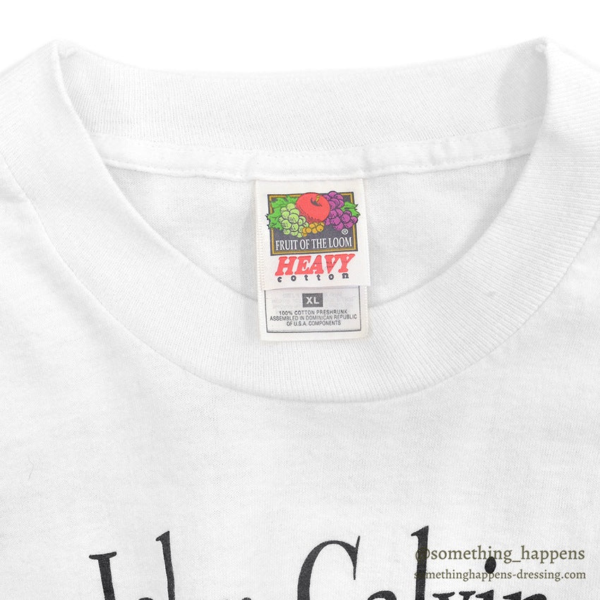 1990's~ FRUIT OF THE LOOM JOHN CALVIN PORTRAIT T-SHIRT ... XL