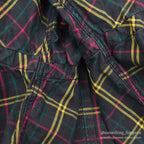 1980's OUTFITTERS IMPORTED FABLIC PLAID B/D SHIRT ... M