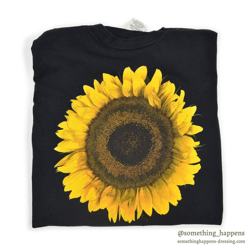 1990's MAZE SUN FLOWER T-SHIRT BLACK...M
