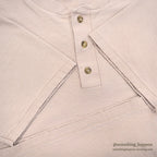 1990's ONEITA DOG EMBROIDERY HENLEY NECK T-SHIRT... L